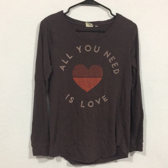 Junk Food Clothing Tops - Junk Food The Beatles All You Need Is Love Long Sleeve T-Shirt
